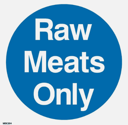 "Raw Meats Only" Food Safety Sticker x1 (NCE4150)