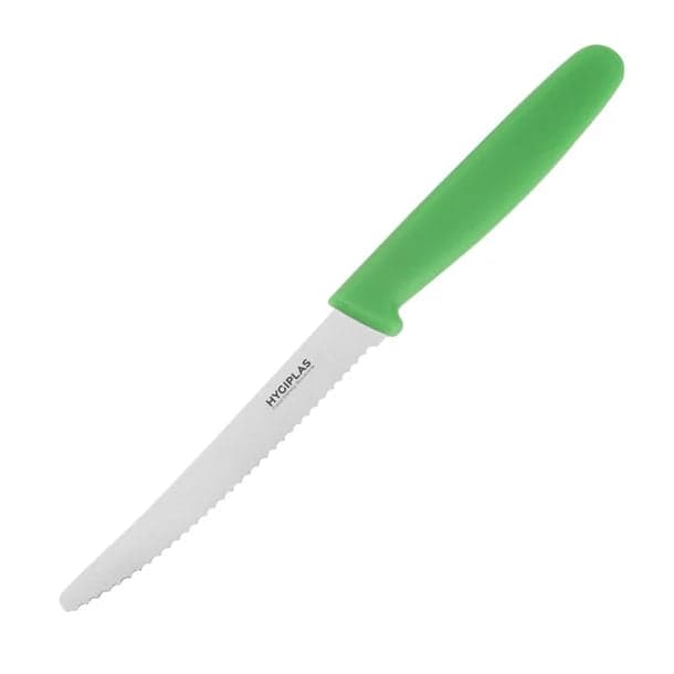 Hygiplas 10.5cm Green Serrated Tomato Knife (NCE4160)