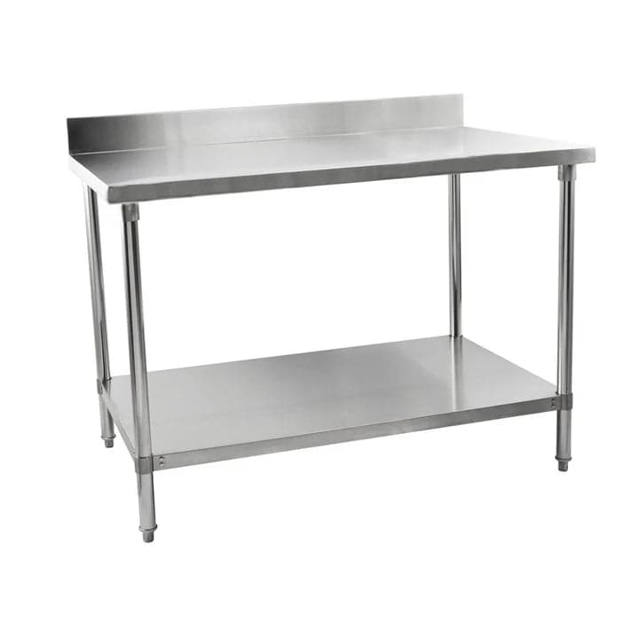 Hamoki Stainless Steel Table with Upstand and Lower Shelf 180x60cm, Model IMT-1806B (NCE4186)