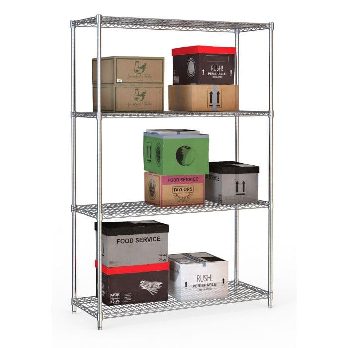 Combisteel Chrome Four Tier Wire Shelving Unit 120x45cm (NCE5194) — image 2