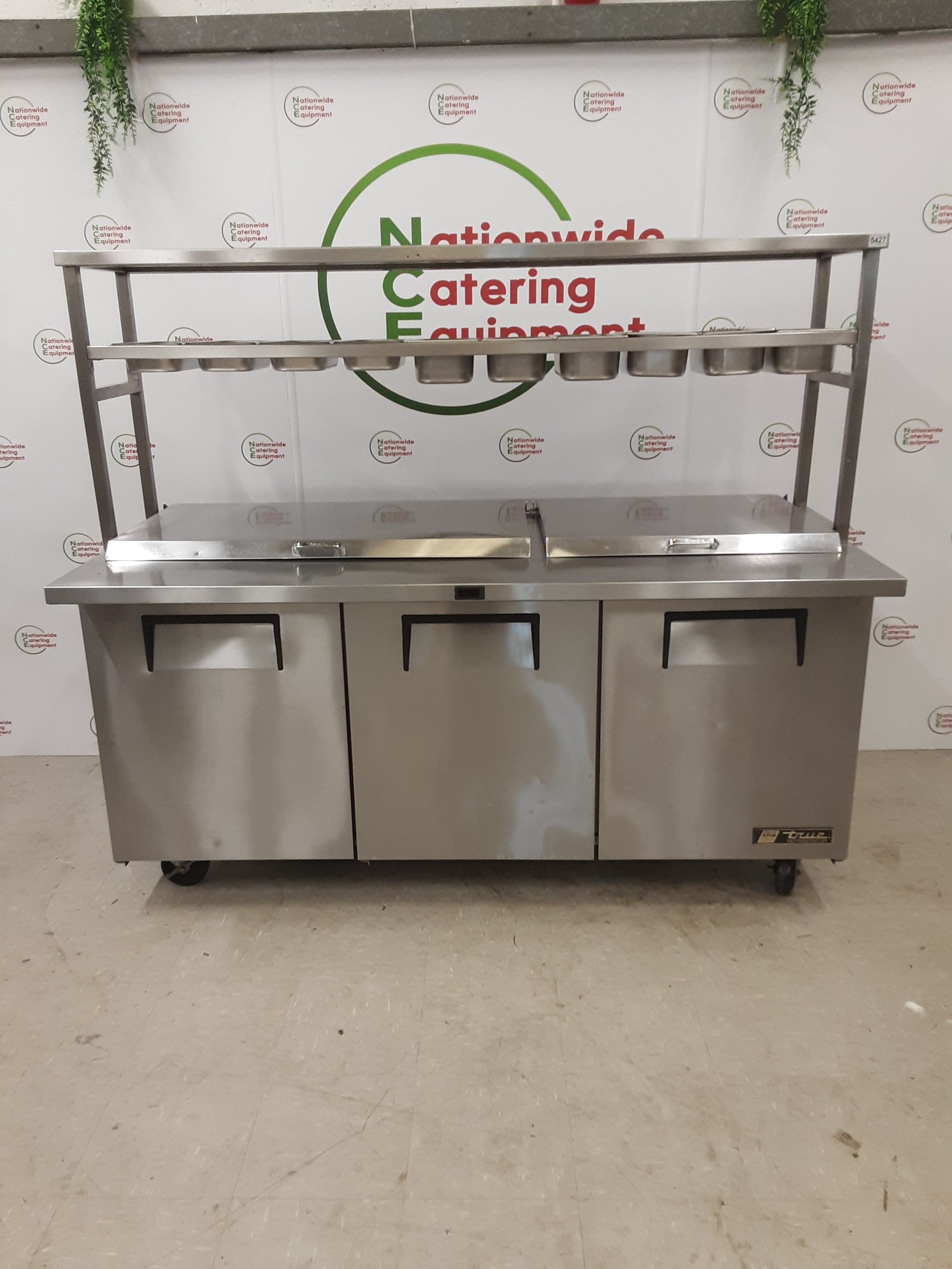 True Three Door Counter Fridge With Toppings Openings, Shelving, Extra Deep (NCE5427)