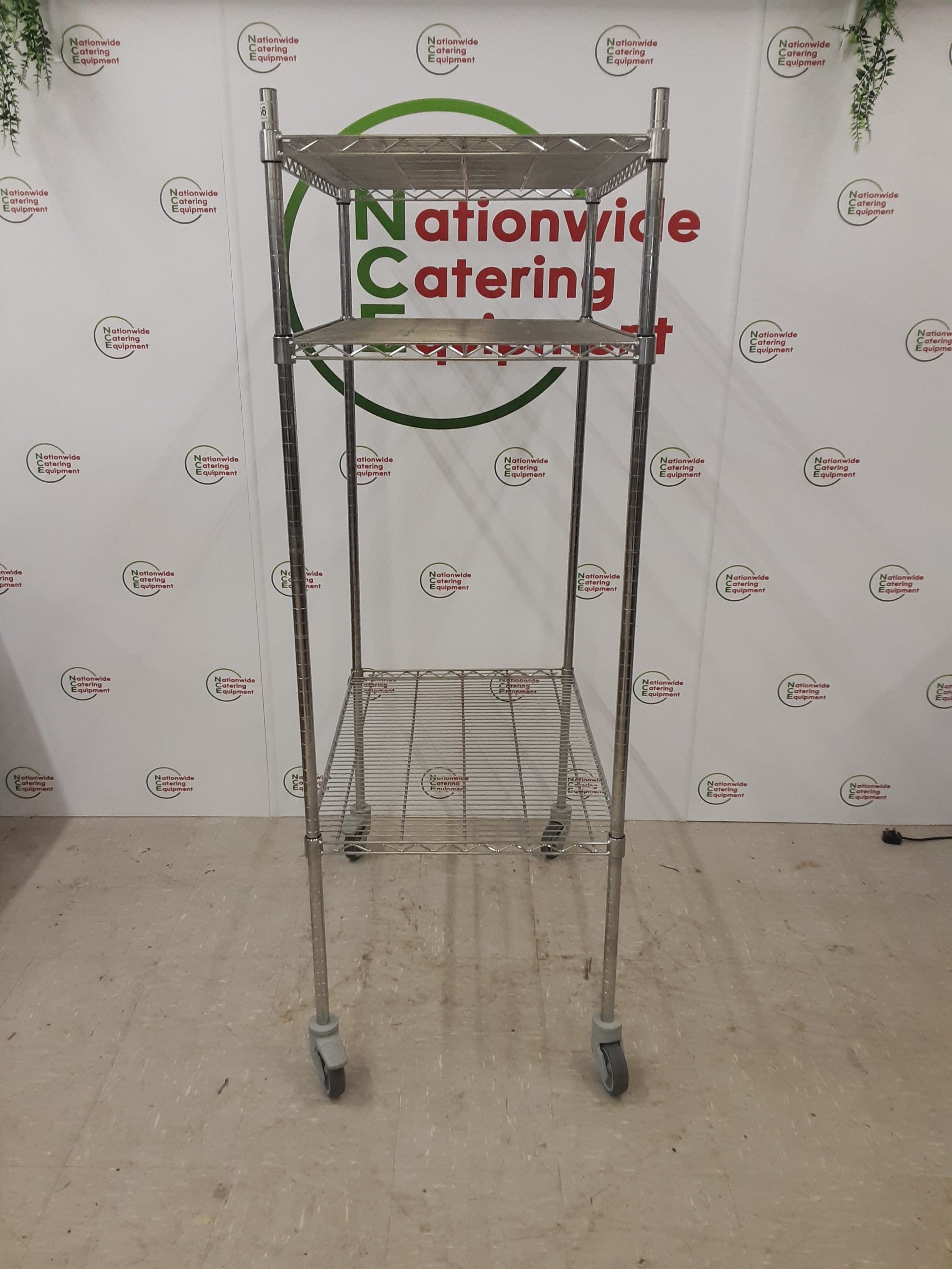 Wire Shelving Unit on Wheels, Three Tier, 90x60cm (NCE5466) — image 3