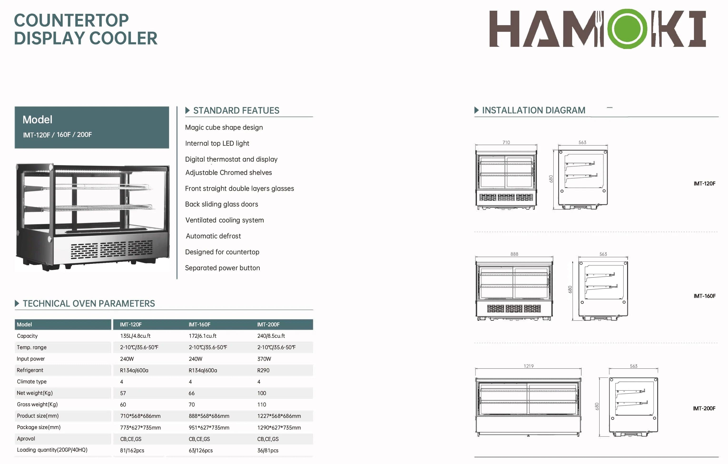 Hamoki 120L Countertop Display Fridge, Model- IMT-120F (NCE5637) — image 2