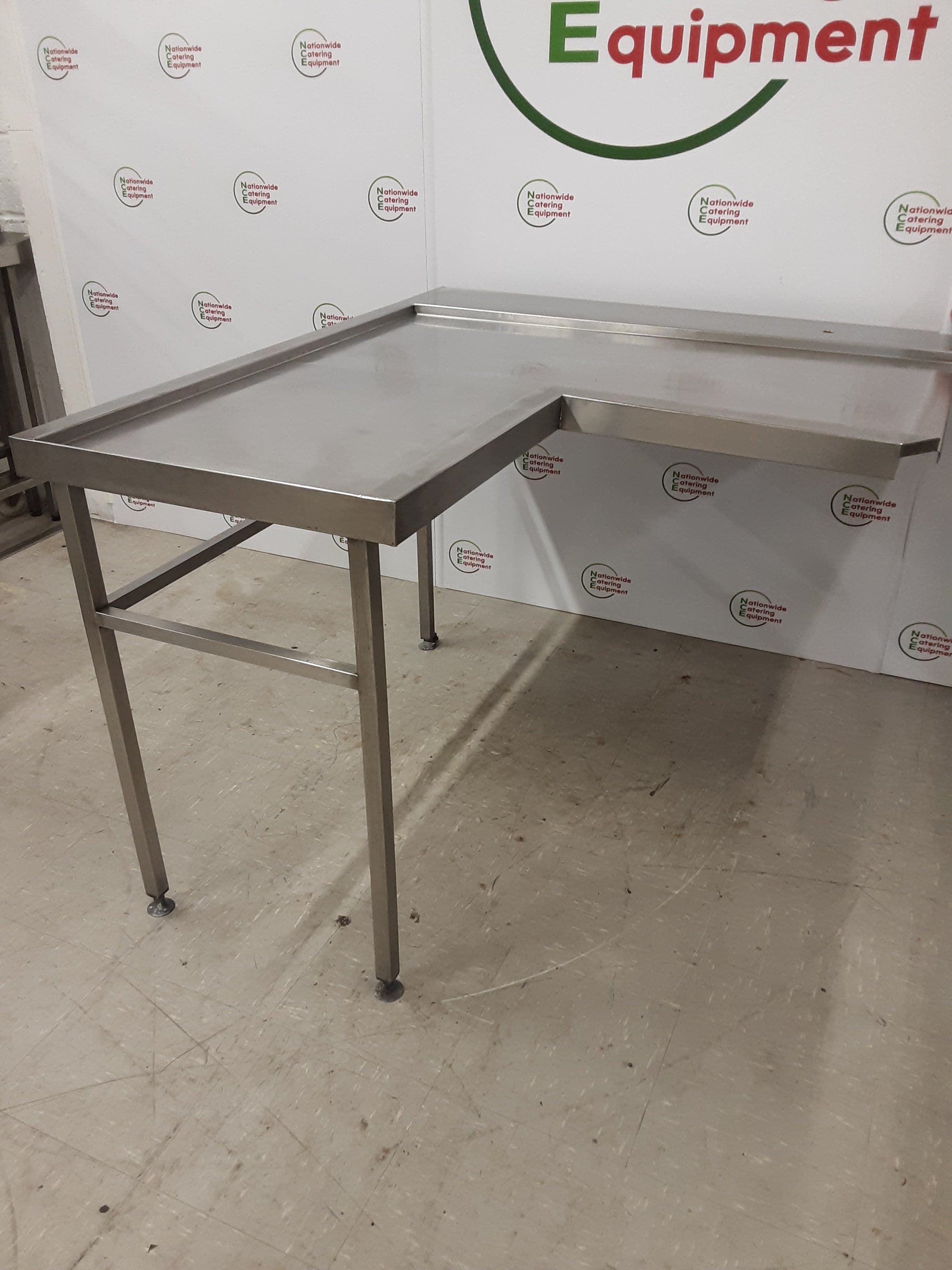Stainless Steel L-Shaped Corner Dishwasher Exit Table (NCE6186)