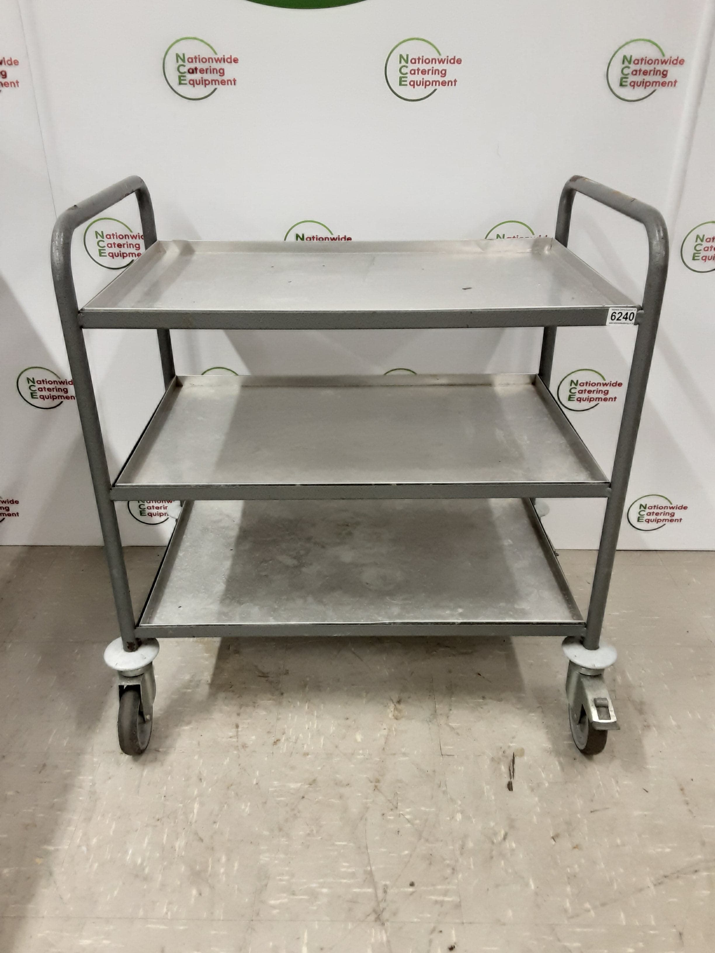 STAINLESS STEEL THREE TIER SERVING TROLLEY (NCE6240)