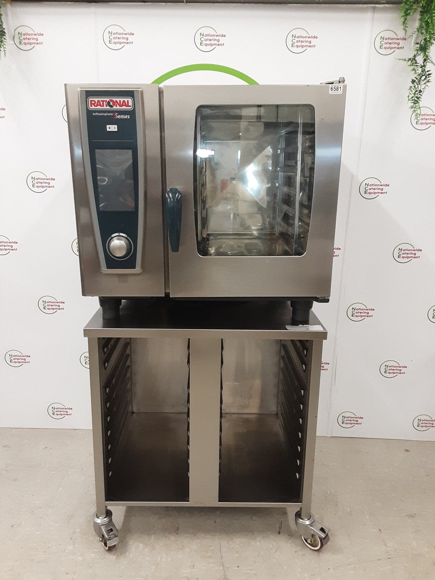 Rational Six Grid 5 Senses, White Efficiency, SCC Electric Combi Oven On Stand, 3ph/32amp