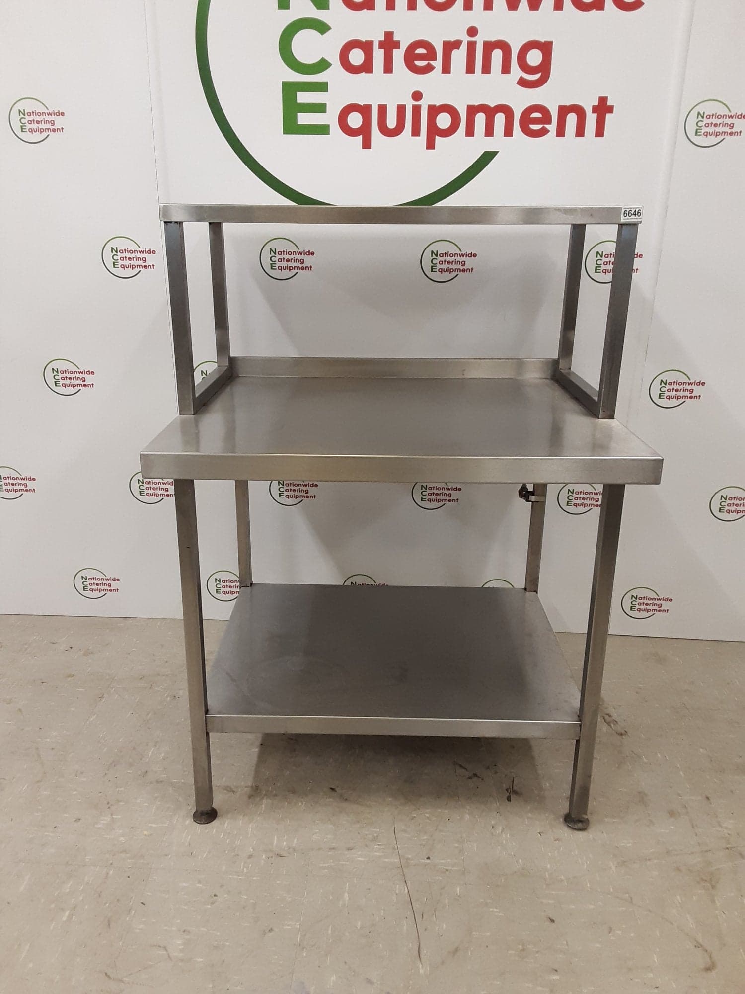 Stainless Steel Table With Shelf Above