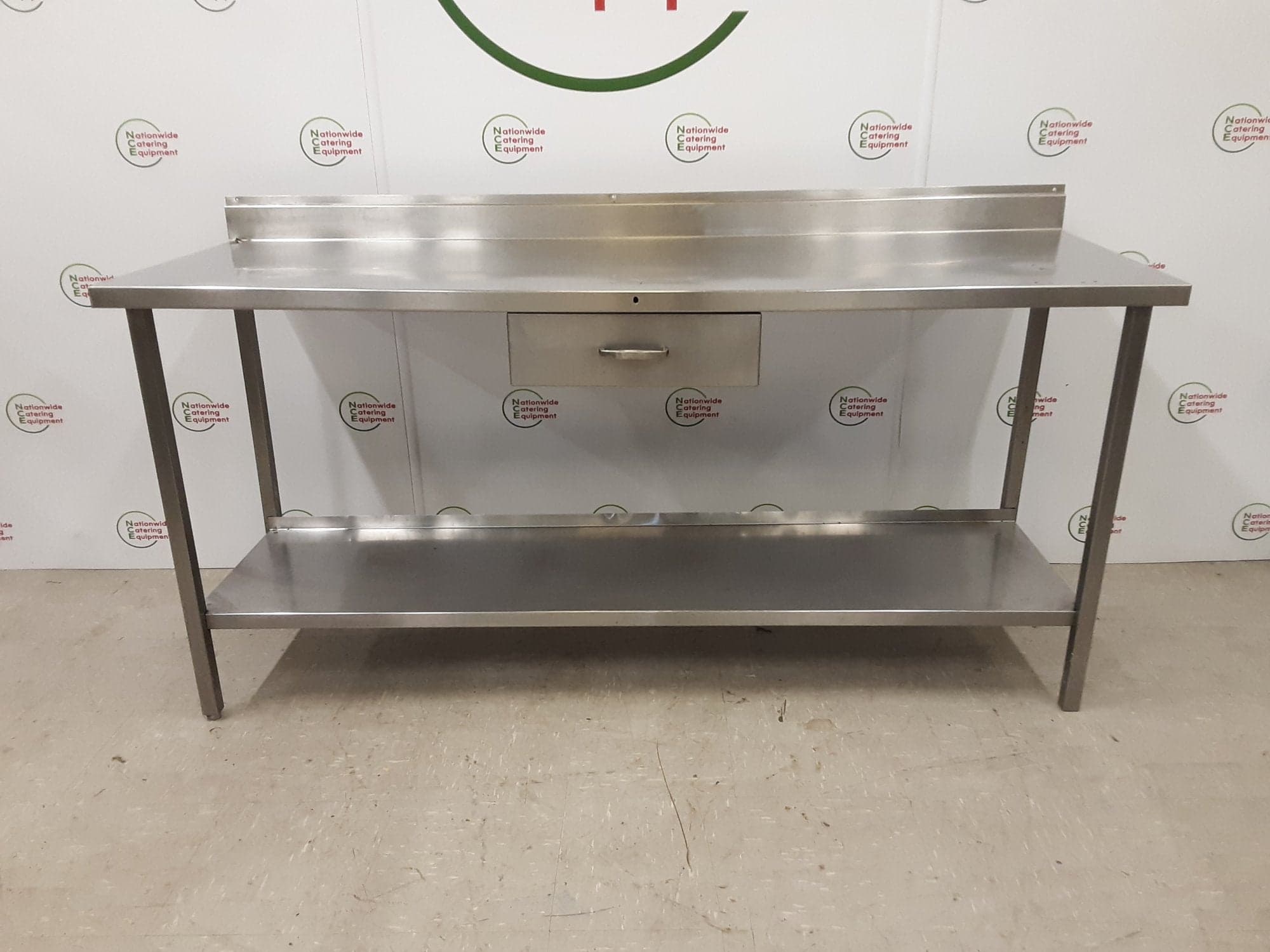 Clearance Stainless Steel Table With Drawer 183x63cm