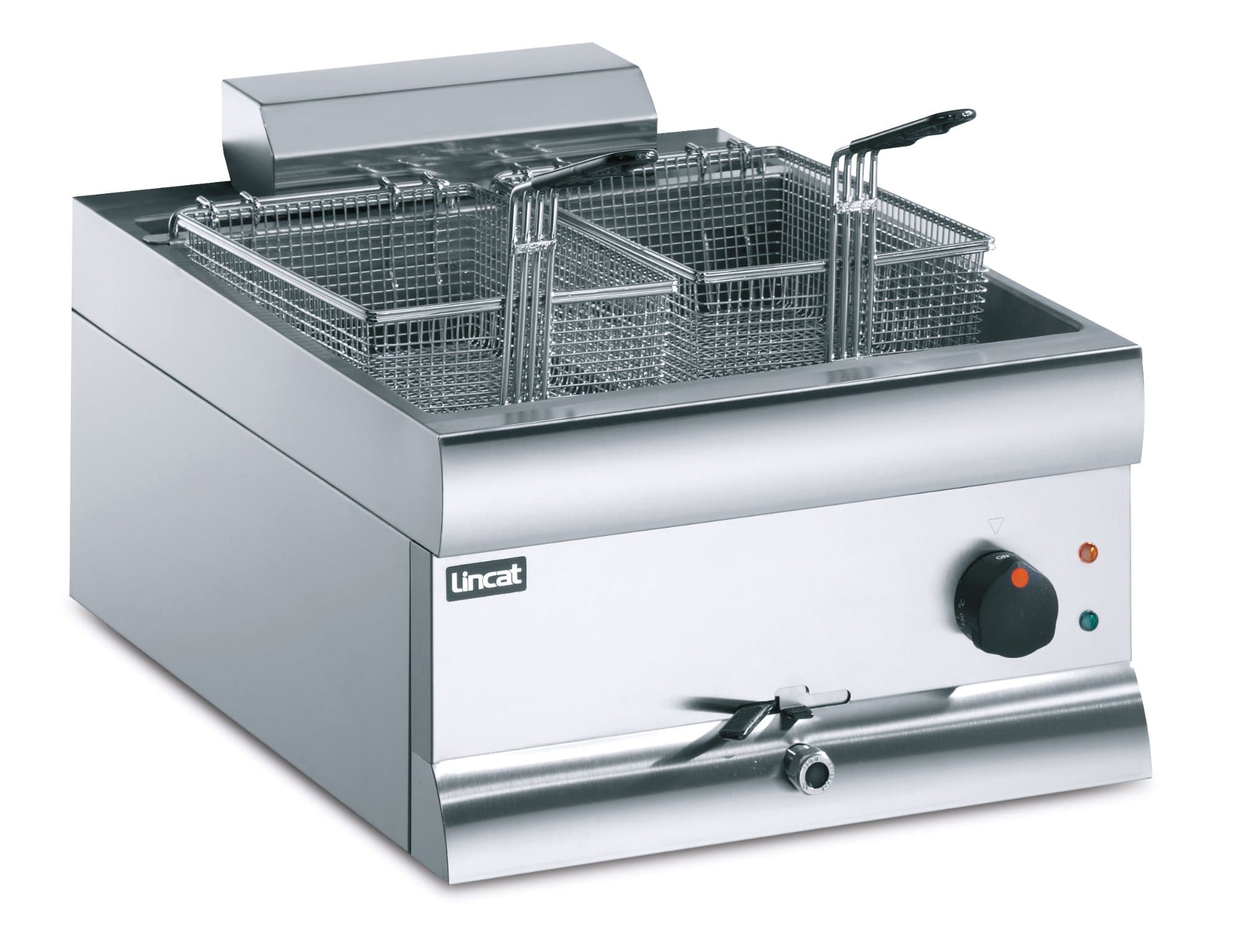 Lincat Silverlink 600 Single Tank/Double Basket Electric Tabletop Fryer, 6kw, Model- DF46