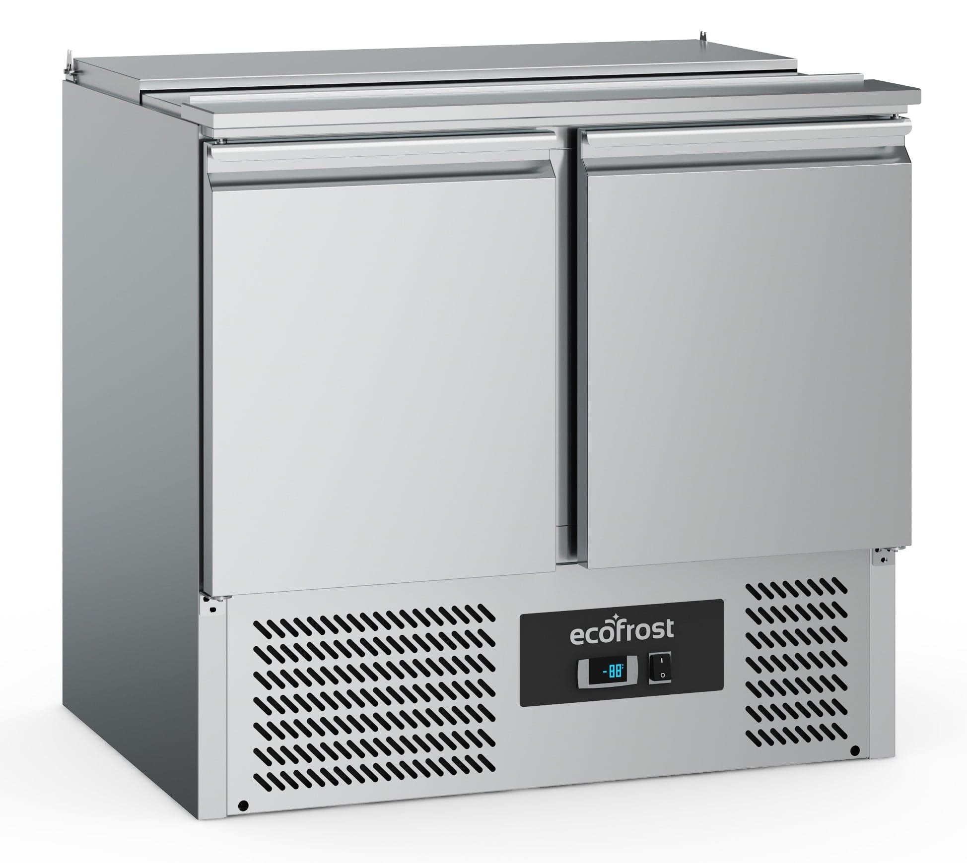 Ecofrost Two Door Saladette Counter Fridge, 90cm. Model- 7950.5050. Delivery Included