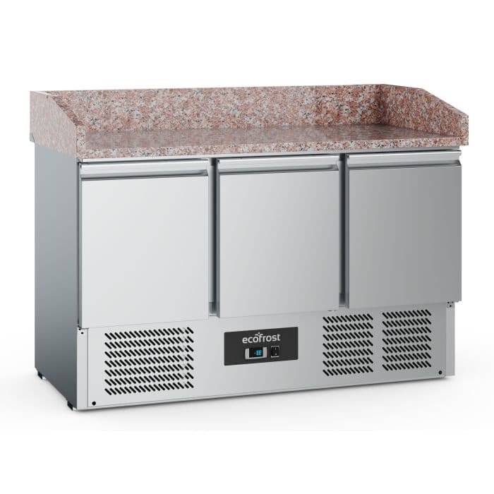 Ecofrost Three Door Counter Fridge With Granite Worktop 140cm. Model- 7950.5100. Delivery Included
