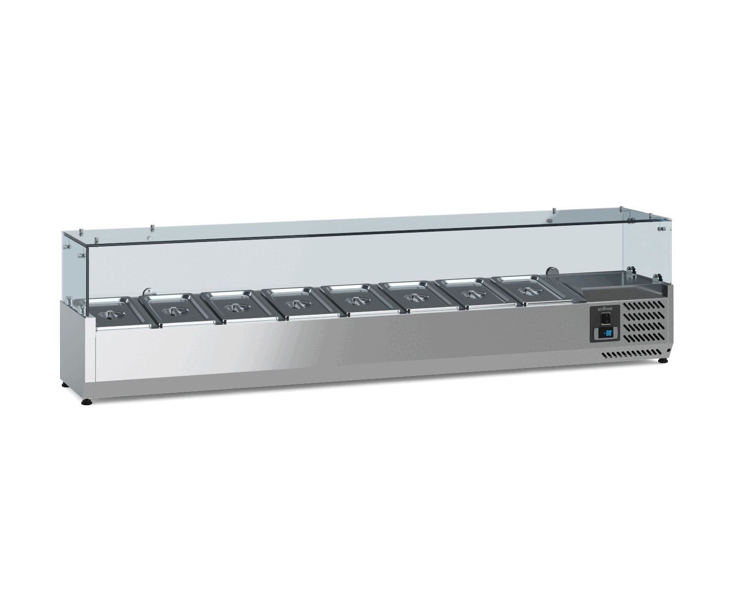 Ecofrost Tabletop Toppings Fridge With Glass Surround. 8x1/4GN / 180cm. Model- 7950.5121. Delivery Included — image 2
