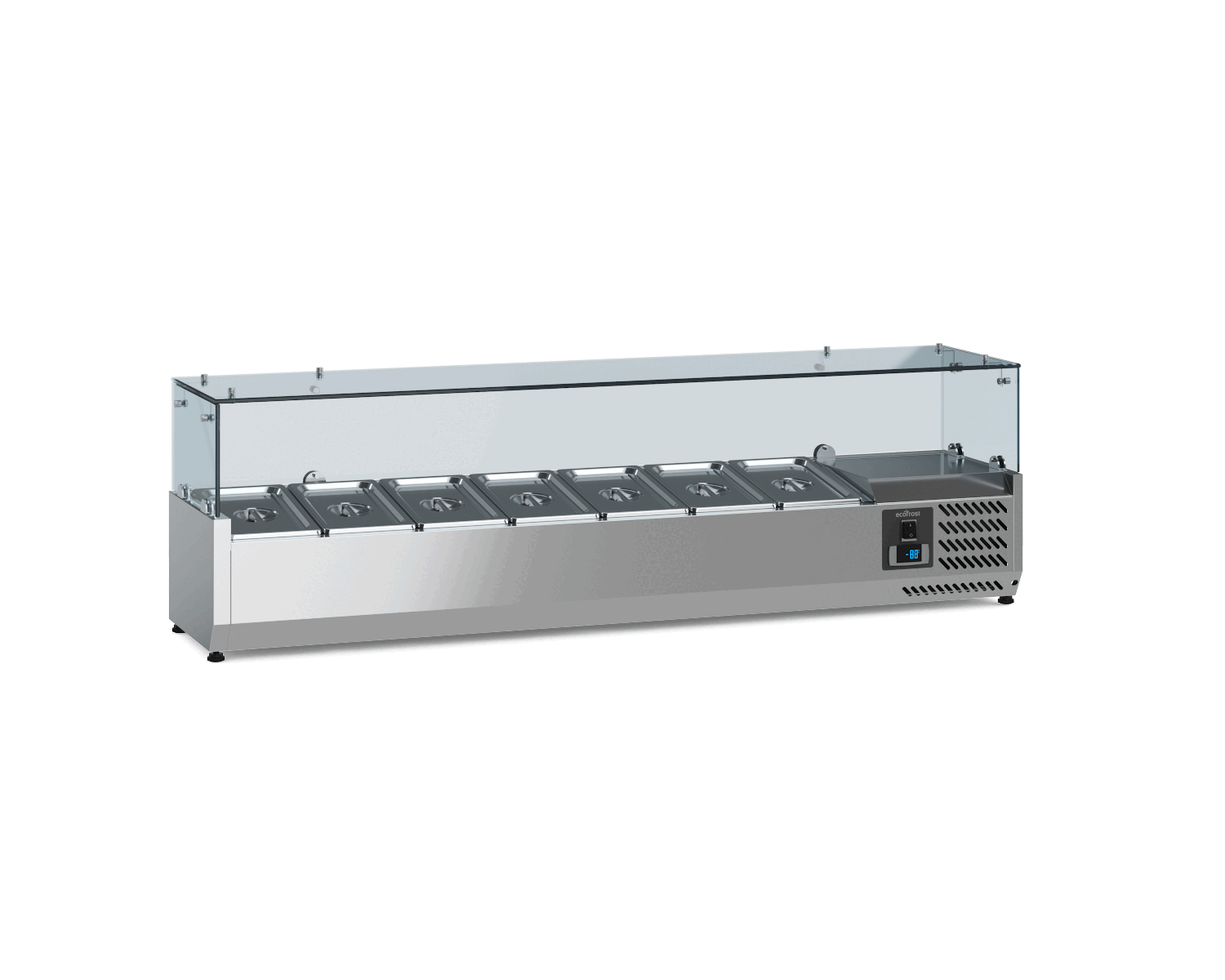 Ecofrost Tabletop Toppings Fridge With Glass Surround. 7x 1/3GN / 160cm. Model- 7950.5129.Delivery Included — image 2