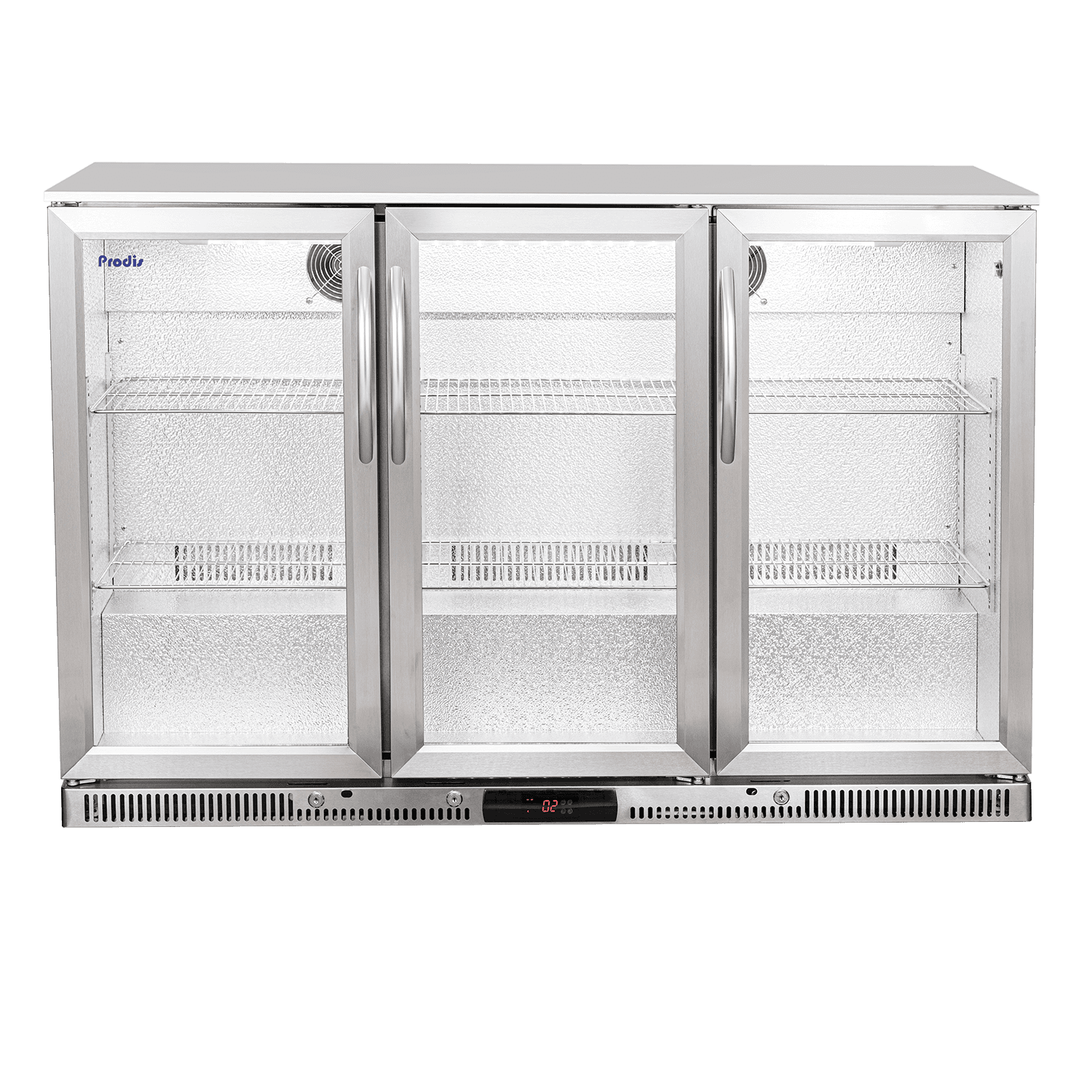 Prodis Stainless Steel Triple Door Bottle Cooler, Low Energy, Model- NT3ST-LE. Delivery Included