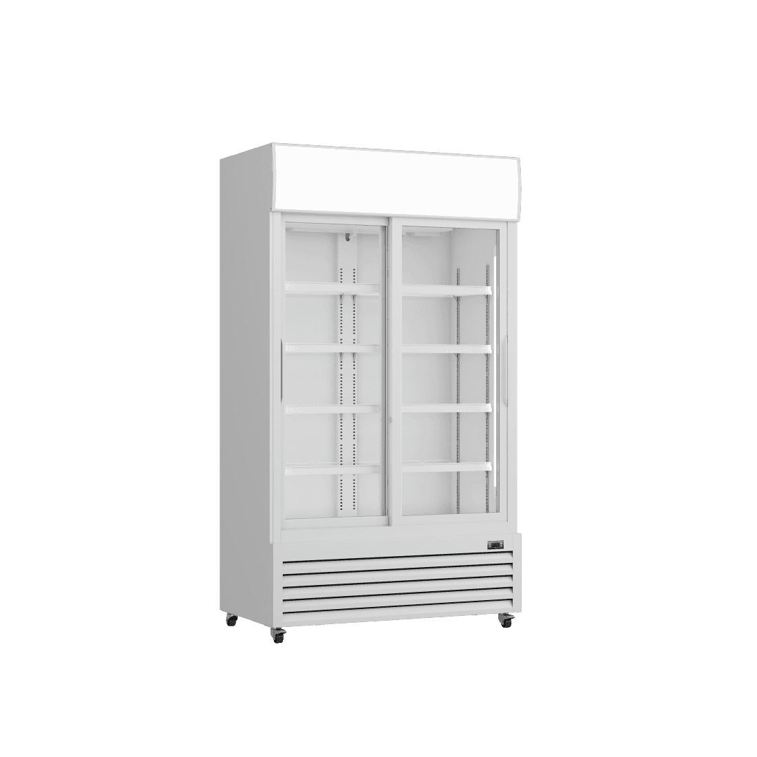 Prodis White Double Sliding Door Tall Shop Fridge, Model-XD701S. Delivery Included