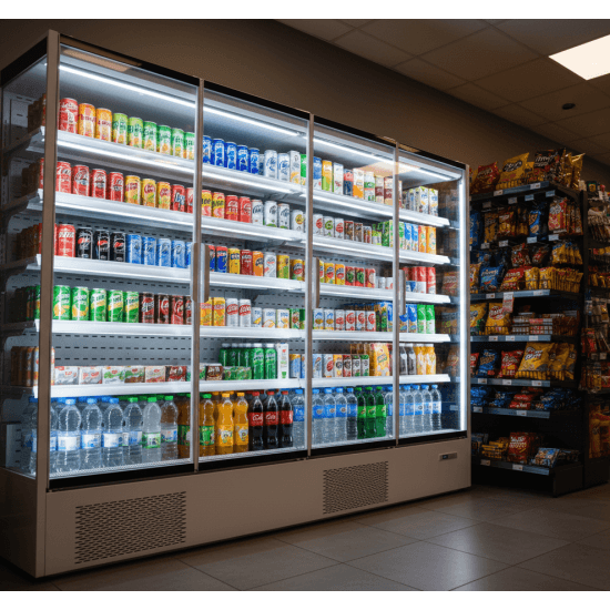 Prodis 257cm/Four Door Panoramic Frameless Glass Door Multideck -White, Model- XMD2500-P-FGD-W. Delivery Included — image 2