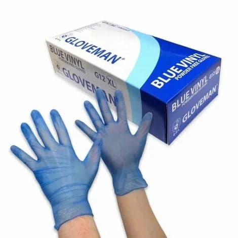 Disposable Blue Vinyl Gloves - Small/100 Per Box (NCE4191) — image 1