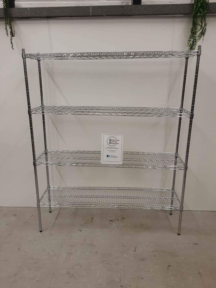 Ex-Display Connecta Chrome Wire Shelving Unit - 4 Tier, 150cm x 40cm (NCE4456) — image 4