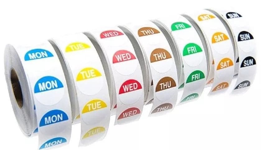 Day Dot Food Labels BROWN - Thursday - Roll of 1000 Stickers (NCE4735) — image 1