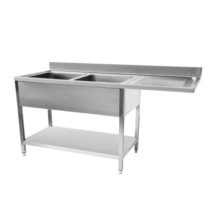 Hamoki Stainless Steel Double Dishwasher Sink, Left Hand Drainer (NCE4807) — image 1