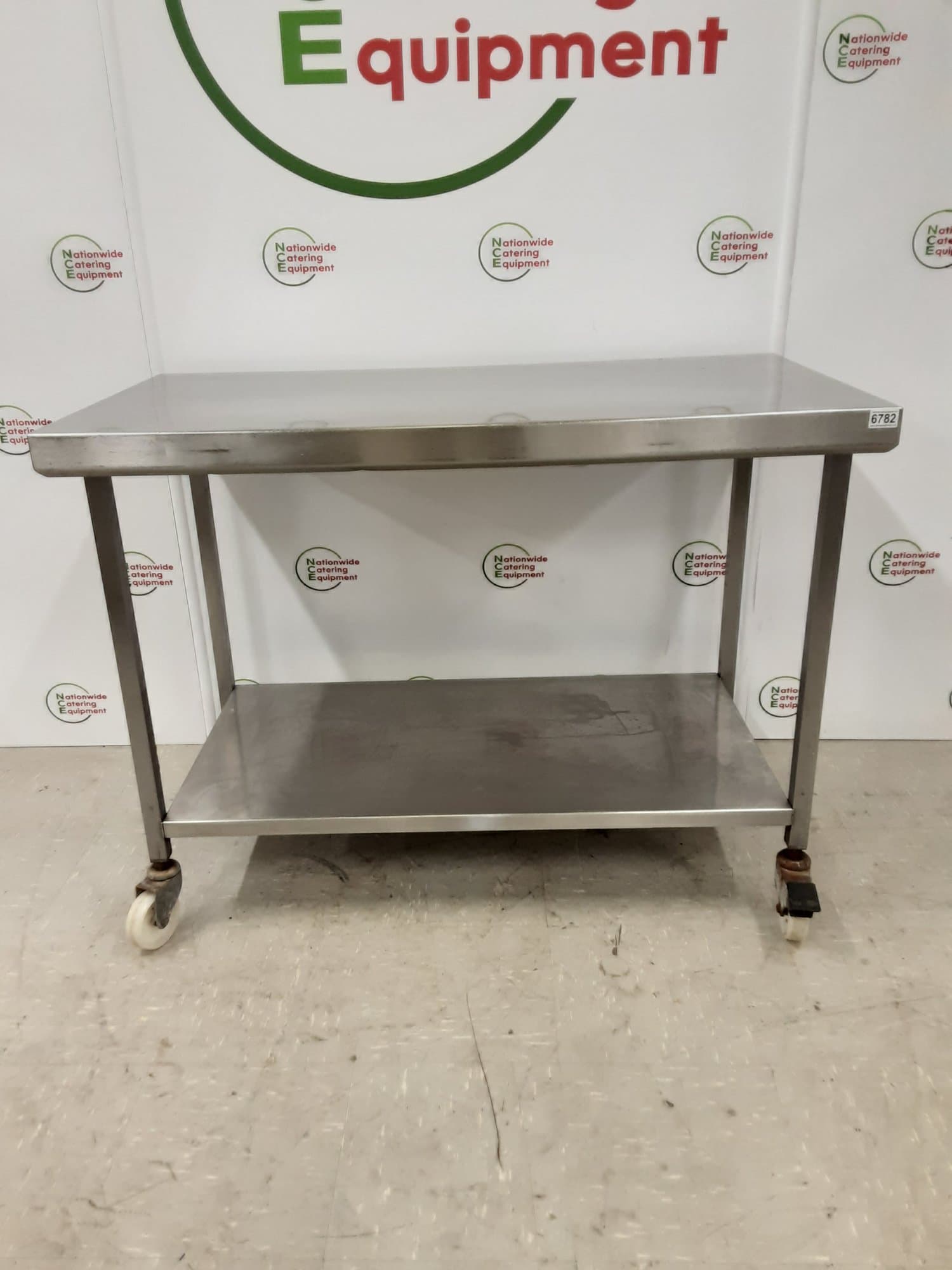 Stainless Steel Table On Wheels 120x65cm — image 1