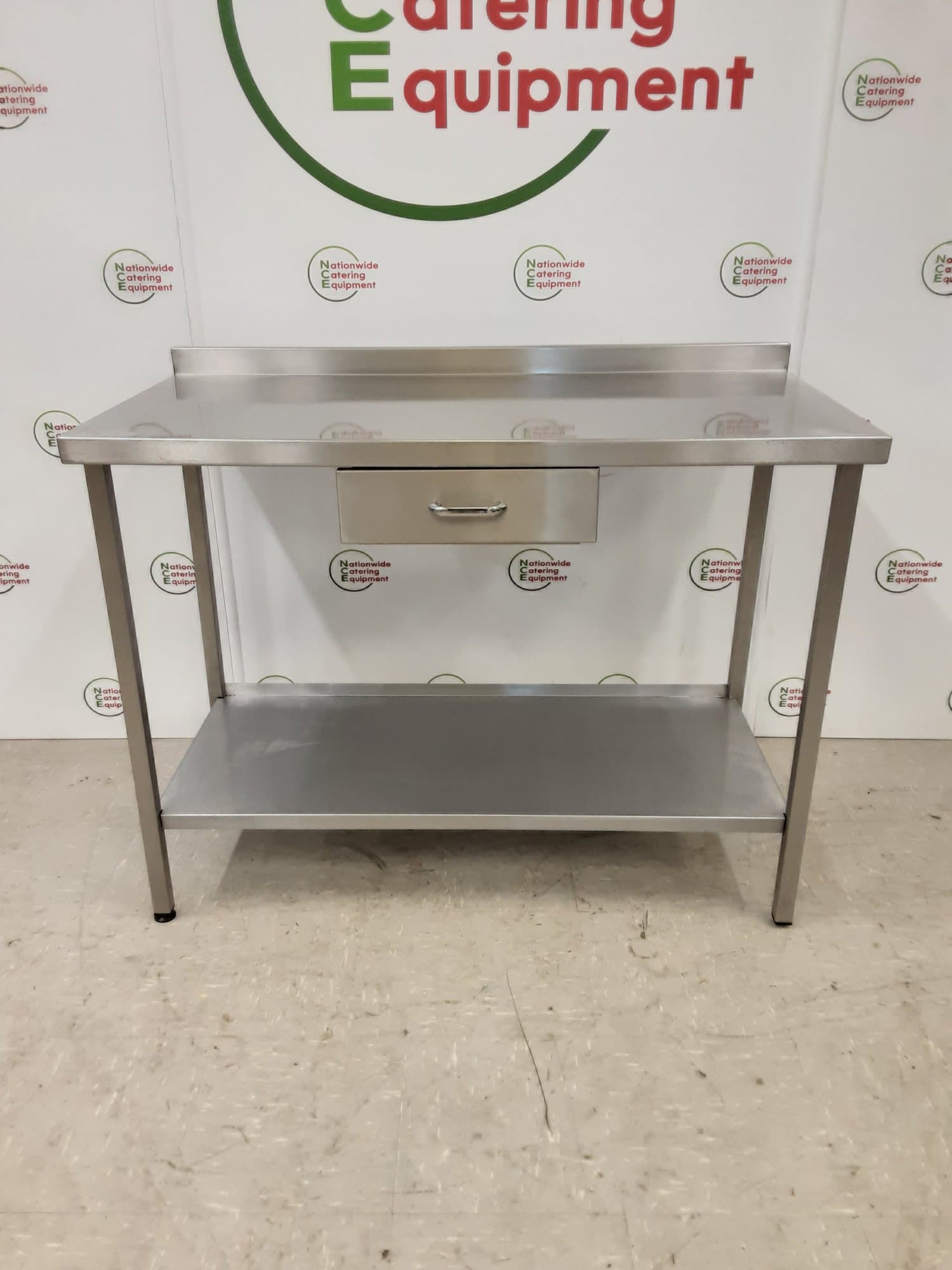 Stainless Steel Table With Drawer 120x60cm — image 1