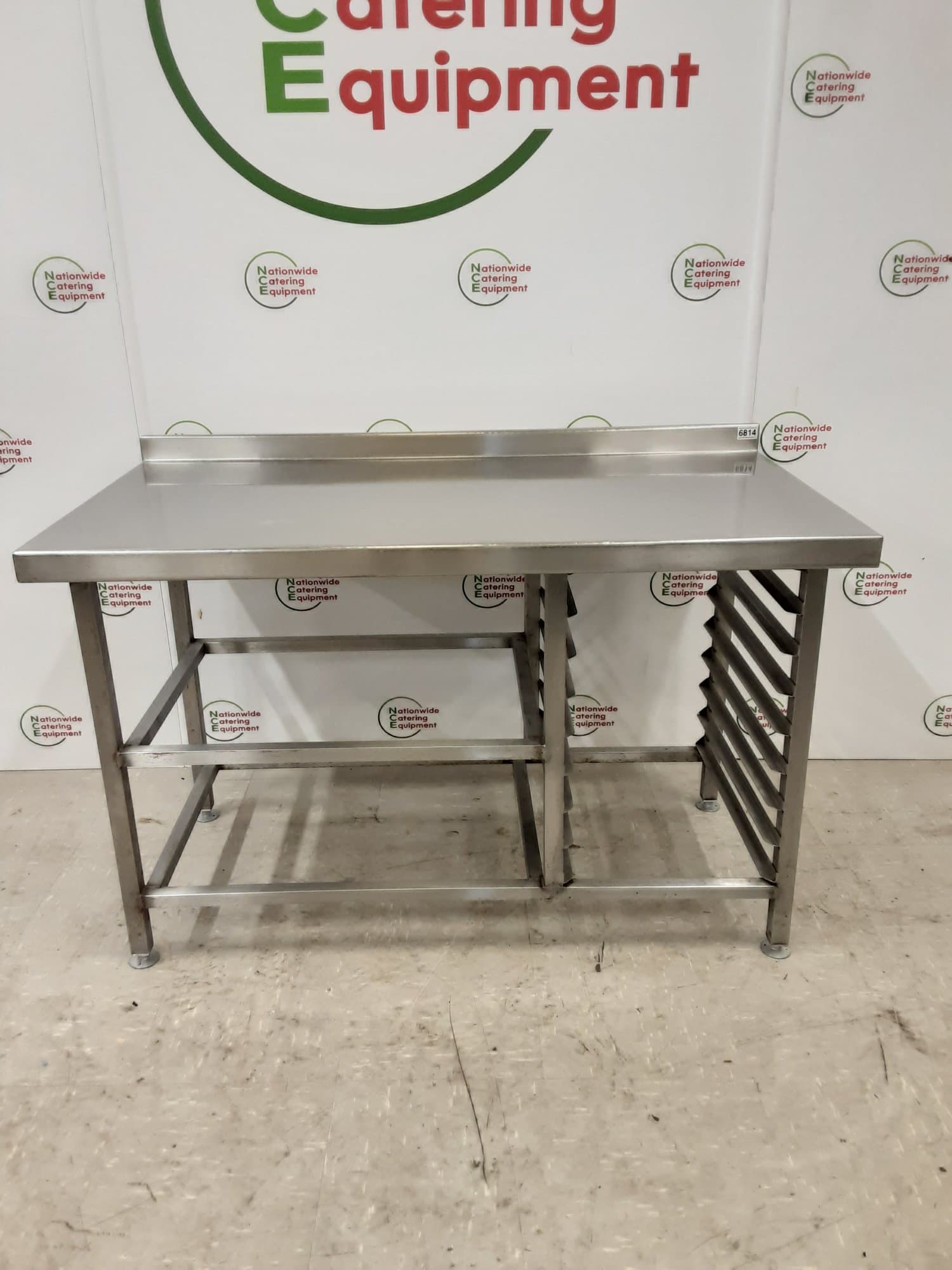Stainless Steel Table with Racking 120x66cm — image 1